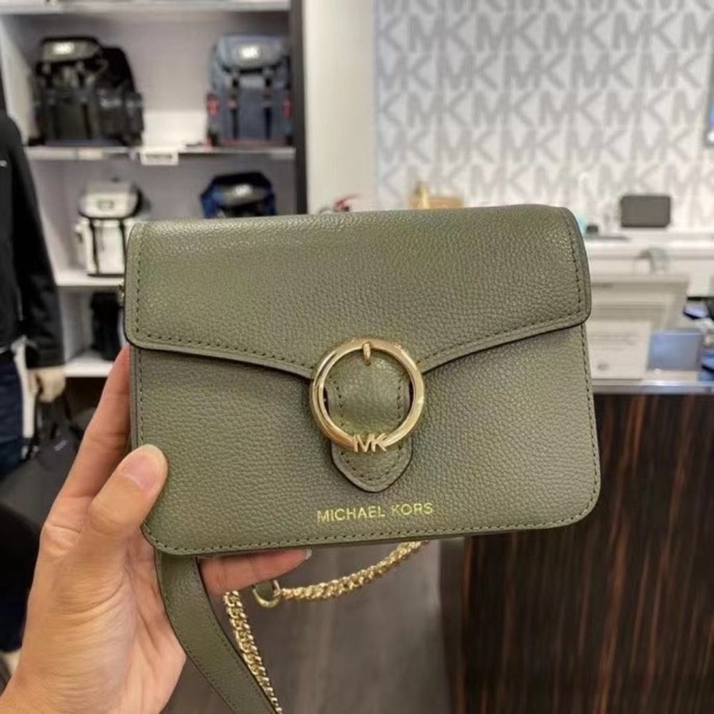 MK WANDA SM FLAP CROSSBODY ARMY GREEN